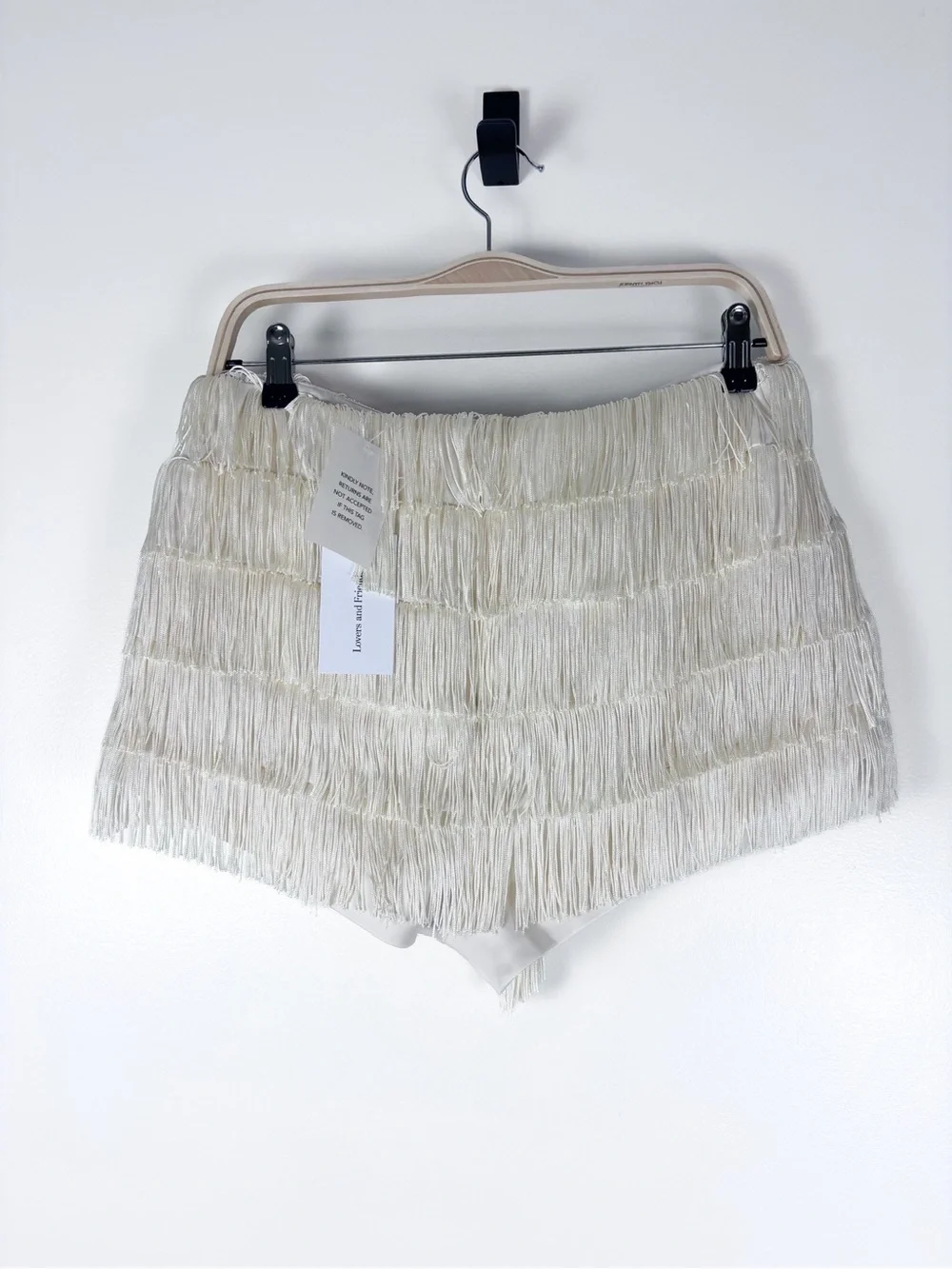 Lovers + Friends Revolve Andi Cream Fringed Western Boho Skort Size Medium NWT